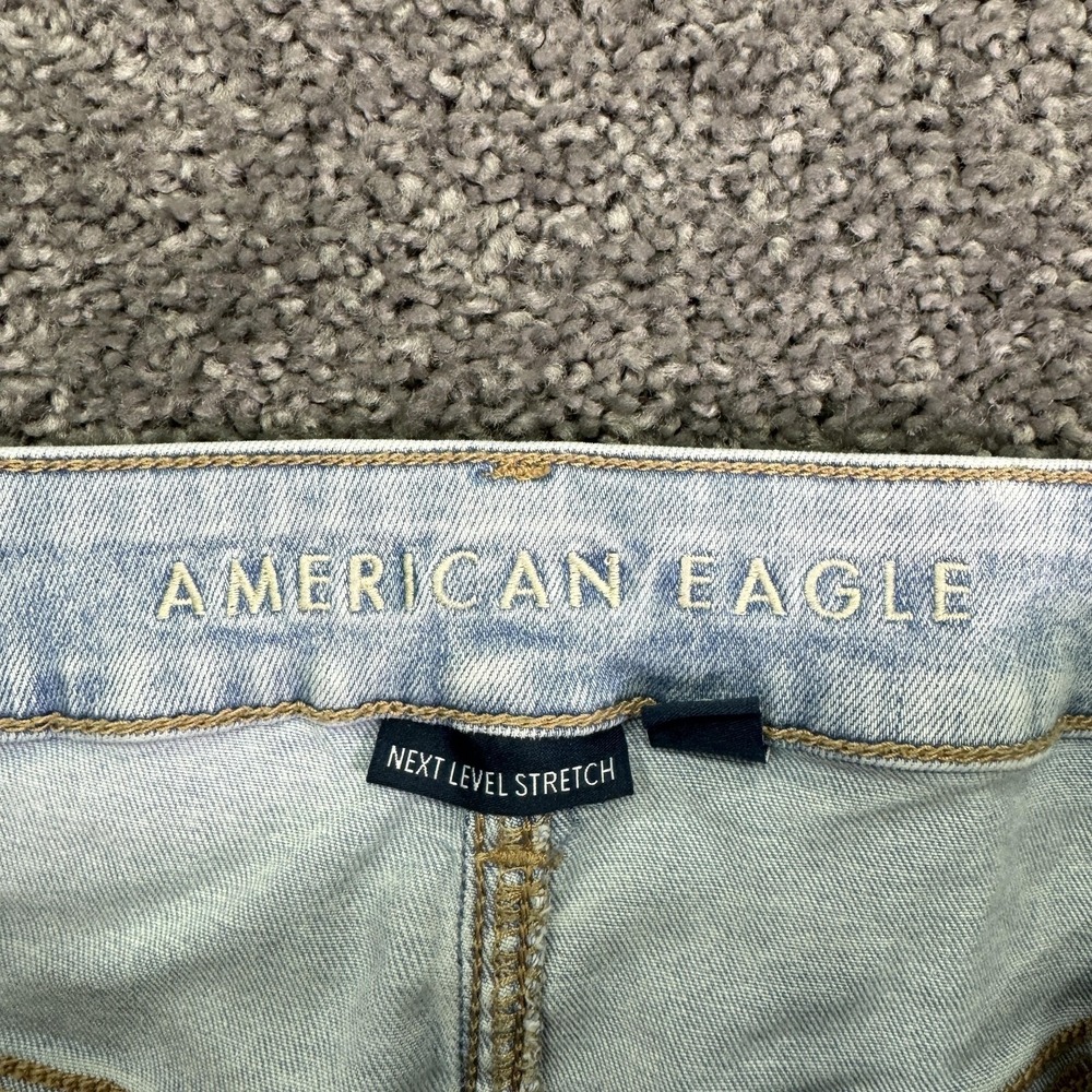 American Eagle Jeans Womens 16 Blue High Rise Jegging Distressed Stretch Denim - Picture 3 of 8